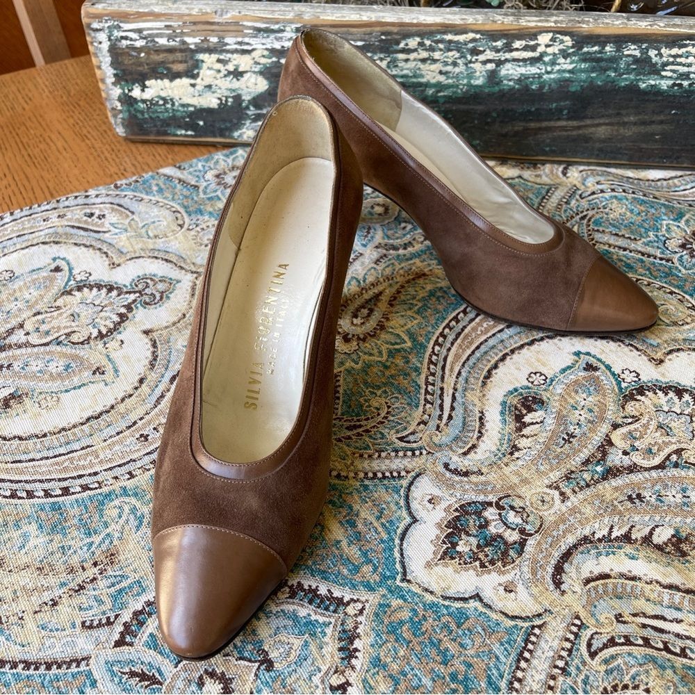 Silva Florentina Vintage pumps all Leather heels Made in Italy